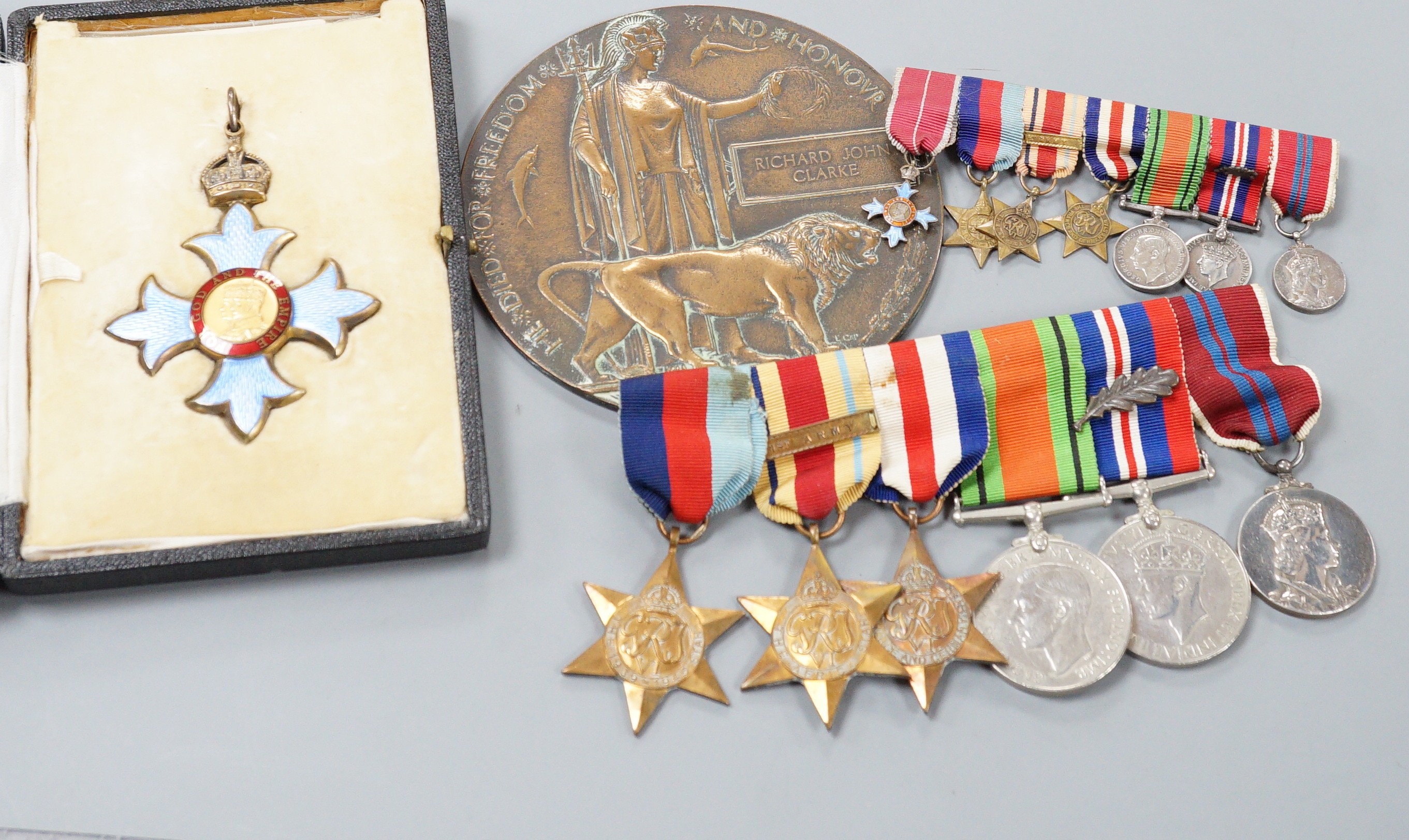 WW2 medal group and Military CBE to Brigadier T. H. Clarke, mentioned in dispatches three times for his actions at Narvik 1940, North Africa 1942 1st Army, Northwest Europe 1944 2nd Army Normandy to Luneberg, CBE awarded
